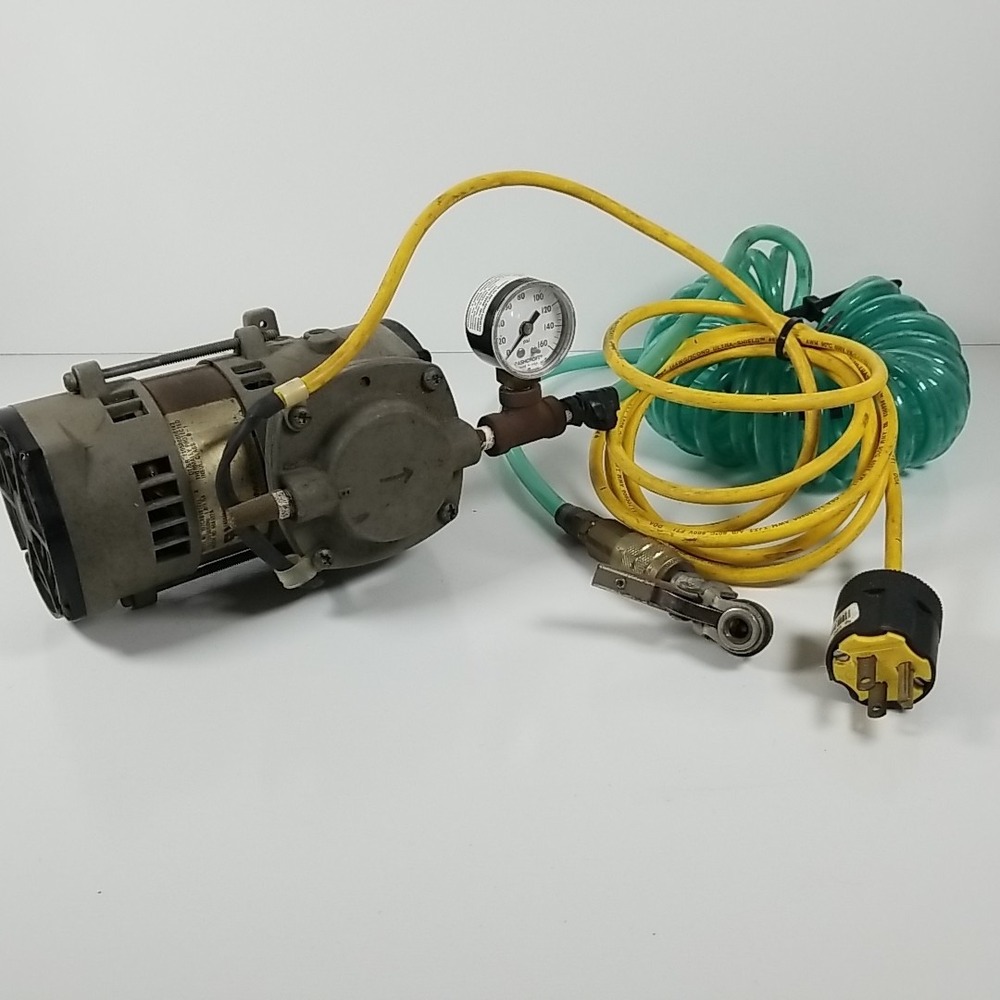 Thomas Oil-Less Diaphragm Compressor Vacuum Pump Model 107CA16TFEL-923A, 115V.